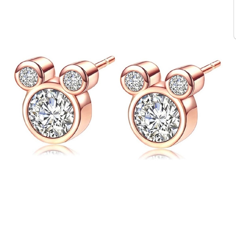 Mickey Mouse Shaped earrings - Rose gold